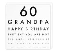 Hunts England - Grandpa 60th Funny Birthday Card - 60 Grandpa - Happy Birthday - Fun Birthday Card - Letters Collection