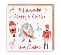 Hunts England - Granny And Grandpa Christmas Card - To A Wonderful Granny & Grandpa - Merry Christmas - Nutcracker Collection - Fun Xmas Card