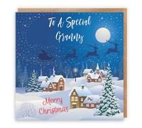 Hunts England - Granny Christmas Card - To A Special Granny - Merry Christmas - Winter Wonderland Collection - Fun Card