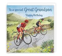 Hunts England - Great Grandson Road Cycling Birthday Card - Hill Climb - Road Bikes - Milo's - Fun - Birthday Card For Great Grandson - Boy's/Men's - For Cyclist