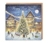 Hunts England - Happy New Year Card - 'Christmas Eve' - Happy New Year - Milo's Gallery Collection - For Men, Women, Family, Friends, etc.
