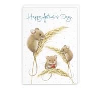 Hunts England - Harvest Mice Father's Day Card - A5 Size - Mouse On Wheat, Colourful Nature Design - Happy Father's Day Card For Men, Dad, Grandad - Milo's Gallery
