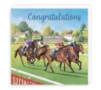 Hunts England - Horse Racing Fun Congratulations Card For Him - Milo's Gallery - Congratulations Card - For Horse Lovers, Men - Well Done Card For Exams, Promotion, Driving Test, Graduation, etc.