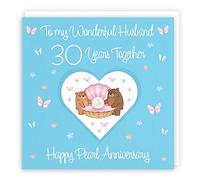 Hunts England - Husband 30th Anniversary Card - 30 Years - Pearl Anniversary - Romantic Meadows - Fun Card - 30th Anniversary Card For Husband
