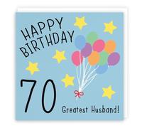 Hunts England - Husband 70th Birthday Card - Happy Birthday - 70 Greatest Husband - Original Collection - Fun Birthday Card - Age 70