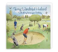 Hunts England - Husband Golfing Birthday Card - Golf Birthday - Milo's Gallery - Fun Card - Golfers For Husband - From Wife - Funny