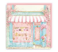Hunts England - La Petite Patisserie Blank Any Occasion Card For Her - Charming Pink Bakery, Pretty French Cafe Floral Design - For Celebrations, All Occasions - For Women, Girls - Milo's Gallery
