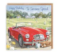 Hunts England - Large Someone Special Classic Sports Car Birthday Card - To Someone Special - Male Artistic Car Birthday Card - Milo's - Cricket Match - 210 x 210 mm