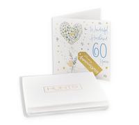 Hunts England - Luxury Boxed Husband 60th Anniversary Card - 60 Years Husband - Contemporary Hearts - Gold Foil - 60th Anniversary Card For Husband - Milo's - Card In Keepsake Box