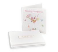 Hunts England - Luxury Boxed Pink Cocktail And Butterflies Wedding Acceptance Card - Milo's - Wedding Acceptance - Wedding RSVP Invitation Acceptance Card - Card In Keepsake Box