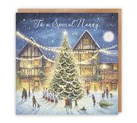 Hunts England - Nanny Christmas Card - 'Christmas Eve' - To A Special Nanny - Milo's Gallery Collection - Christmas Verse Inside - From Child, Boy, Girl, etc.