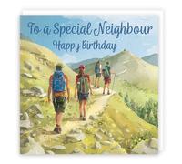 Hunts England - Neighbour Walking Fun Birthday Card - Milo's Gallery - Walkers Birthday Card For Neighbour - Birthday Card For Hiking Fan Neighbour - For Him, Her