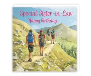Hunts England - Sister In Law Walking Fun Birthday Card - Milo's Gallery - Walkers Birthday Card For Sister-in-Law - Birthday Card For Hiking Fan