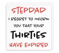 Hunts England - Stepdad 40th Funny Birthday Card - Stepdad - I Regret To Inform You That Your Thirties Have Expired - Retro Collection - Fun Card