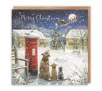 Hunts England - Stunning Magical Christmas Artistic Card For Him Or Her - Merry Christmas - Milos Gallery Collection - Christmas Card For Men, Women, For Friends, etc.