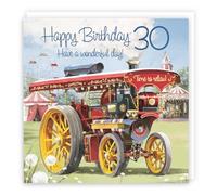 Hunts England - Traction Engine 30th Birthday Card For Him - Age 30 - Steam Tractor - Milo's Gallery Collection - Age Thirty Birthday Card - Men's 30th - 30 Year Old