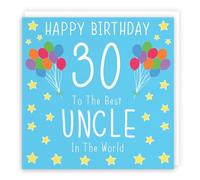 Hunts England - Uncle 30th Birthday Card - Happy Birthday - 30 - To The Best Uncle In The World - Iconic Collection