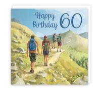 Hunts England - Walking Fun 60th Birthday Card - Milo's Gallery - Age 60 Walkers Birthday Card - For 60 Year Old Hiking Fan - Age Sixty - For Him, Her