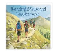Hunts England - Walking Fun Retirement Card For Husband - Milo's Gallery - Walkers Husband Retirement Card - Retiring Card For Hiking Fan Husband