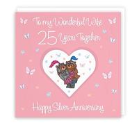 Hunts England - Wife 25th Anniversary Card - 25 Years - Silver Anniversary - Romantic Meadows - Fun Card - 25th Anniversary Card For Wife