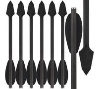 HUNTSPM 6.3" Carbon Pistol Crossbow Bolts Mini Crossbow Arrows With Braodhead Tips Hunting Arrows For 50-110lbs Pistol Crossbow Hunting Target Practice (Black 6pcs)