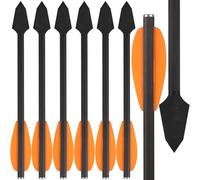 HUNTSPM 6.3" Carbon Pistol Crossbow Bolts Mini Crossbow Arrows With Braodhead Tips Hunting Arrows For 50-110lbs Pistol Crossbow Hunting Target Practice (Orange 6pcs)