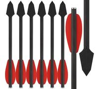 HUNTSPM 6.3" Carbon Pistol Crossbow Bolts Mini Crossbow Arrows With Braodhead Tips Hunting Arrows For 50-110lbs Pistol Crossbow Hunting Target Practice (Red 6pcs)