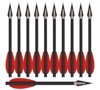 HUNTSPM 6.3" Mini Crossbow Bolts Carbon Crossbow Arrows with Sharp Broadhead Tips Hunting Arrows Pistol Crossbow Bolts for 50-80lbs Mini Crossbow Precision Target Practice Hunting Shooting (6pcs red)