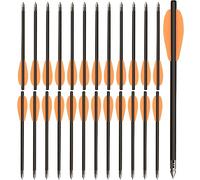 HUNTSPM 6.3" Pistol Crossbow Bolts,Carbon Crossbow Arrows,Mini Crossbow Bolts Arrows for 50-80lbs Pistol Crossbow Precision Target,Great for Practicing Shooting Target,Small Hunting (24PCS orange)