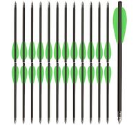 HUNTSPM 6.3" Pistol Crossbow Bolts,Carbon Crossbow Arrows,Mini Crossbow Bolts Arrows for 50-80lbs Pistol Crossbow Precision Target,Great for Practicing Shooting Target,Small Hunting (24PCS green)