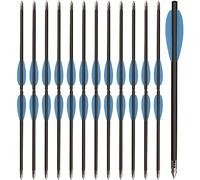 HUNTSPM 6.3" Pistol Crossbow Bolts,Carbon Crossbow Arrows,Mini Crossbow Bolts Arrows for 50-80lbs Pistol Crossbow Precision Target,Great for Practicing Shooting Target,Small Hunting (24PCS blue)