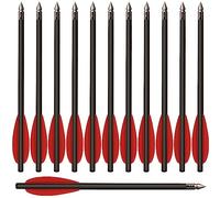 HUNTSPM 6.3" Pistol Crossbow Bolts,Carbon Crossbow Arrows,Mini Crossbow Bolts Arrows for 50-80lbs Pistol Crossbow Precision Target,Great for Practicing Shooting Target,Small Hunting (12PCS red)
