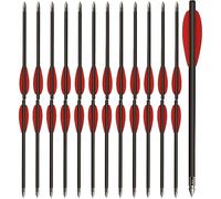 HUNTSPM 6.3" Pistol Crossbow Bolts,Carbon Crossbow Arrows,Mini Crossbow Bolts Arrows for 50-80lbs Pistol Crossbow Precision Target,Great for Practicing Shooting Target,Small Hunting (24PCS red)