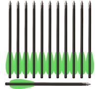 HUNTSPM 6.3" Pistol Crossbow Bolts,Carbon Crossbow Arrows,Mini Crossbow Bolts Arrows for 50-80lbs Pistol Crossbow Precision Target,Great for Practicing Shooting Target,Small Hunting (12PCS green)
