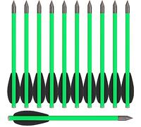 HUNTSPM 6.3" Pistol Crossbow Bolts,Carbon Crossbow Arrows,Mini Crossbow Bolts Arrows for 50-80lbs Pistol Crossbow Precision Target,Great for Practicing Shooting Target,Small Hunting (12PCS green2)