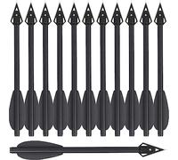 HUNTSPM Mini Crossbow Bolts Aluminium Crossbow Arrows 6.3" Sharp Broadhead Tips Hunting Arrows for 50-80lbs Mini Crossbow Archery Pistol-Hunting Shooting Target Practice (6PCS Black)