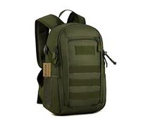 HUNTVP 12L Small Daypack Schoolbag Molle Backpack Student School Rucksack Daysack for Outdoor Running Working (Army Green)