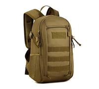 HUNTVP 20L Daypack Tactical Military Molle Backpack Small Back Pack Student School Rucksack Daysack for Running Working (Brown)