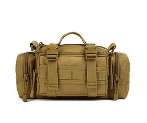 Huntvp 3 Way Waist Bag Tactical Molle Crossbody Shoulder Pack Handbag for Hiking Camping Trekking Hunting，Brown