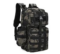 HUNTVP 30L Tactical Backpack Molle Military Rucksack Large Laptop Sports Daypack for Hiking Camping Fishing Hunting Fitness School (Camo-30L)