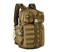 HUNTVP 30L Tactical Backpack Molle Military Rucksack Large Laptop Sports Daypack for Hiking Camping Fishing Hunting Fitness School (Brown-30L)