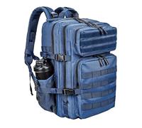 HUNTVP 45L Backpack Tactical Rucksack Military Molle Backpacks 3 Day Bug Out Bag for Men and Women Hiking Camping Trekking Traveling Outdoors (Blue-45L)