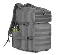 HUNTVP 45L Backpack Tactical Rucksack Military Molle Backpacks 3 Day Bug Out Bag for Men and Women Hiking Camping Trekking Traveling Outdoors (Grey-45L)