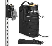 HUNTVP Magnetic Gym Bag Water Bottle Carrier Holder with Shoulder Strap & Phone Pockets, Magnetic Water Bottle Bag Pouch for Gym Fitness Essentials Accessories for Men and Women