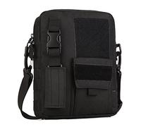 HUNTVP Men's Messenger Bag, Crossbody Shoulder Bag Casual Pack Key Satchel Multiple Pockets for Work and School Sport Outdoors (Black)