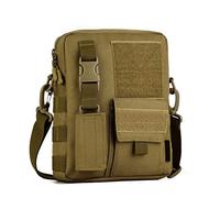 HUNTVP Men's Messenger Bag, Crossbody Shoulder Bag Casual Pack Key Satchel Multiple Pockets for Work and School Sport Outdoors (Type1-Brown)