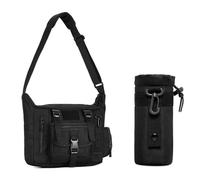 HUNTVP Messenger Bag Tactical Shoulder Cross Body Bag with Tactical Water Bottle Pouch Holder