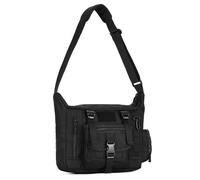 HUNTVP Tactical Crossbody Messenger Shoulder Bag Molle for Men Women Camping Hiking Working Laptop Pack (Black)