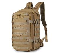 HUNTVP Military Backpack, 20L Tactical Rucksack Small Work Bag Molle Daypack Assault Army Motorcycle Backpacks for Men Women Camping Cycling School Travel Hiking Trekking Hunting Sport(20l-Brown)