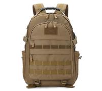 HUNTVP Military Tactical Backpack 40L Large Army 3 Day Assault Pack MOLLE Bag Backpacks WR Hunting Rucksack Assault Pack, Dark Brown